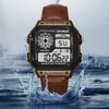 Top Brand New Retro Trendy Men's Sports Electronic Watch Belt Style Waterproof Multifunctional Luminous Classic Square Watch