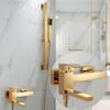 Tuqiu Set Doccia per Vasca da Bagno Montaggio a Parete Rubinetto da Bagno e Doccia Oro, Miscelatori per Doccia e Vasca da Bagno Fredda e Calda in Ottone