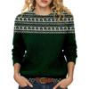 LXF-YT52 Saint Patrick's Day Fair Isle Pullover Sweater - Long Sleeve, Spring and Autumn Fashion.