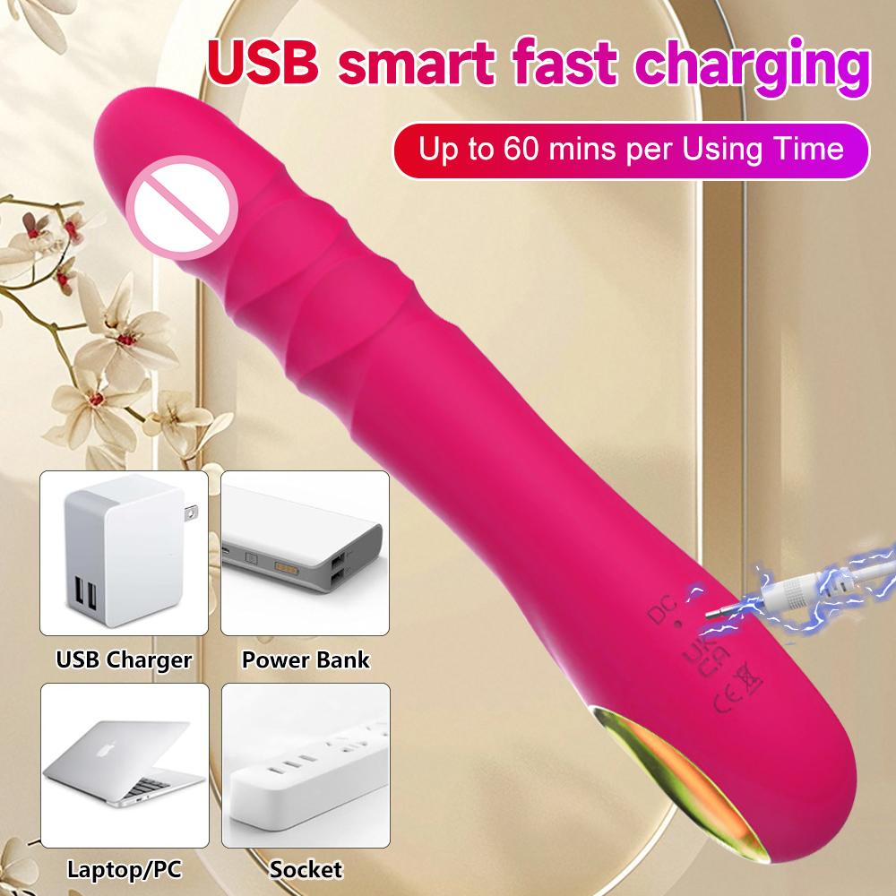 Beginner Thrusting Telescopic Dildo Vibrators Female G Spot Clitoral Anal Stimulation Retractable Vaginal Toy Sex Toys for Women