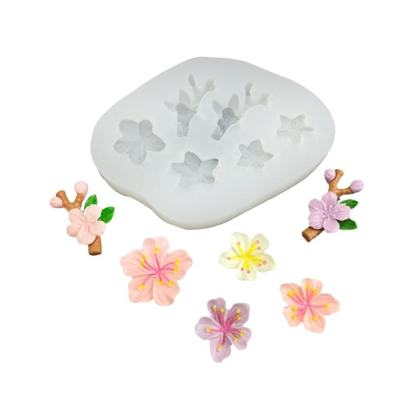 6 Cavities Flower Silicone Molds Heat Resistant Silicone Candle Mould for Resin Casting Making Candle Soap Chocolate