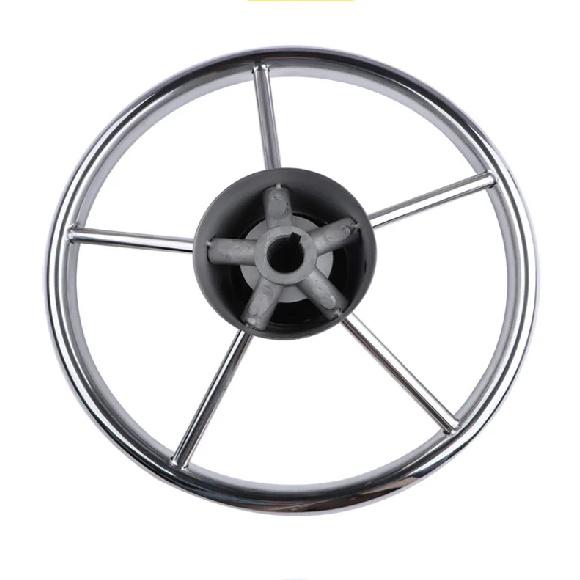 Boat Accessories  Steering Wheel With knob Stainless Steel 5 Spoke 25 Degree 11'' For Marine Yacht
