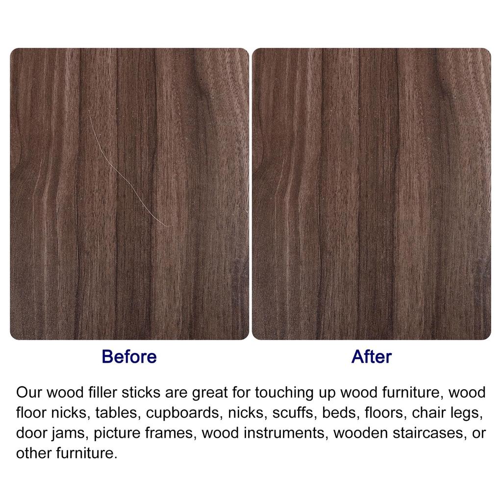 uxcell Furniture Repair Wax Crayon Wood Repair Furniture Markers for Wood and Laminate Red Series Kit, 20-Piece Set, Sticks, Scratches, Holes, Tables,