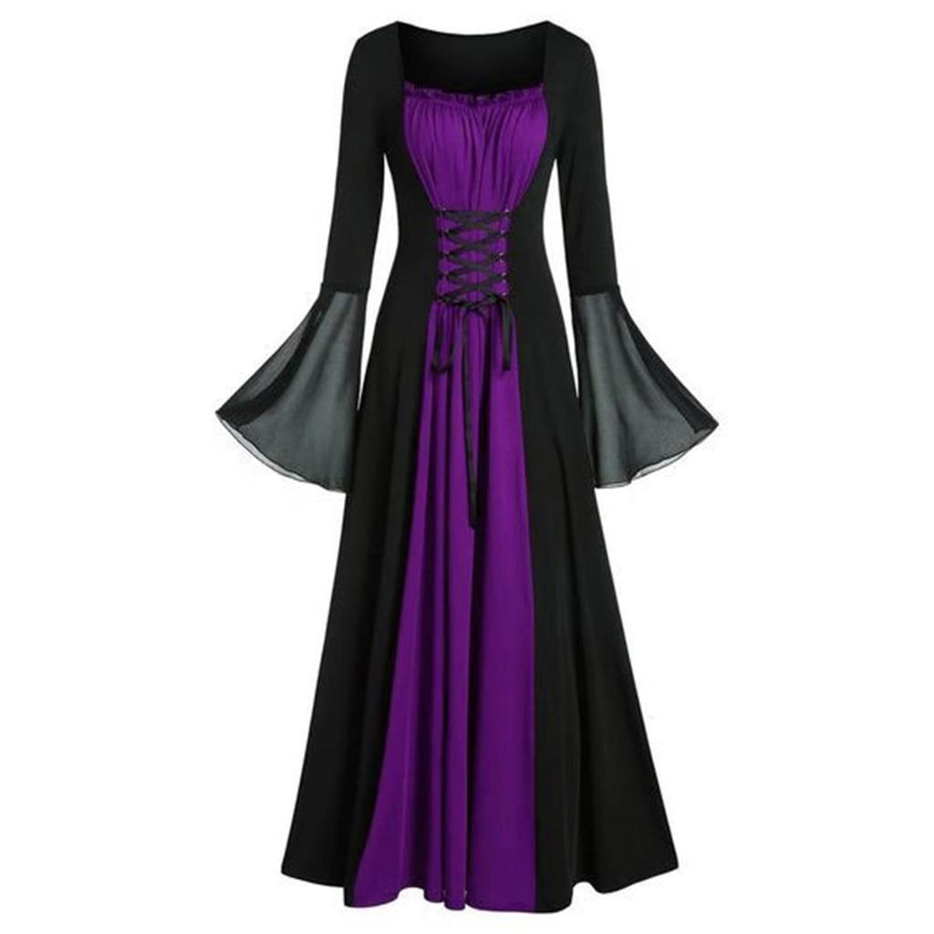Halloween Medieval Renaissance Vampire Dress for Women Vintage Cosplay Pirate Costume Witch Carnival Dress Up Party 2025