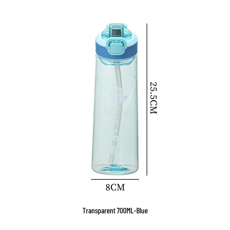 Tritan Scented Cup with Aroma Infusion Straw - Sugar-Free, Calorie-Free, Two-Tone Gradient Plastic Water Bottle Gadget