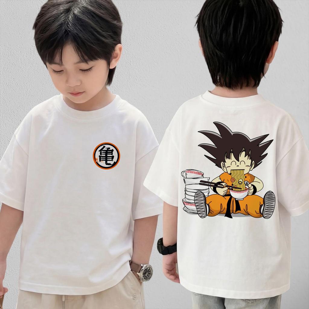 Anime Dragon Ball Cosplay TShirt Cotton Short Sleeve Tops Casual Loose Retro TShirt Men Women Kids Family Matching Outfits