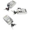 10Pcs Cat.6A shielded through-hole pure copper RJ45 modular plug, 10Gigabit transmission, compatible with Cat6 network cable