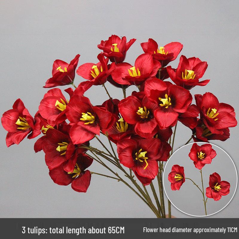 10-Piece Burgundy Floral Décor Set: Red-Toned Artificial Flowers, Mat, Aisle Runner, Wedding Decoration