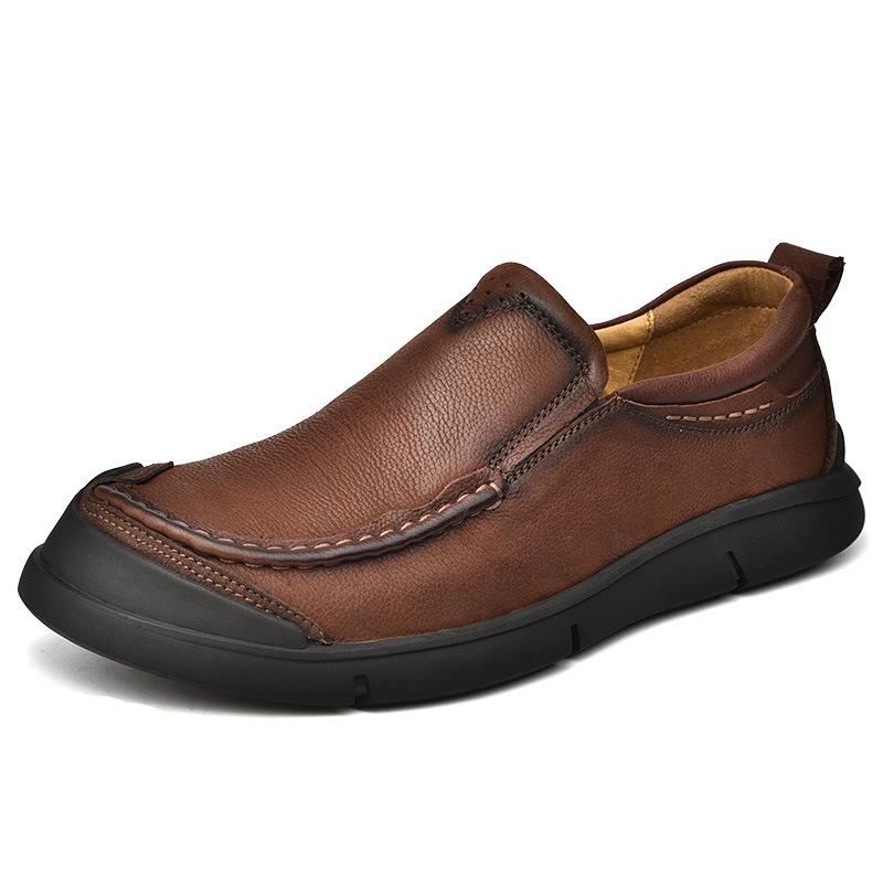 Men s Versatile Lightweight Genuine Leather Casual Shoes - Non-slip Soft Sole Cowhide 41
