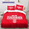 Pościel z wzorem Hallescher FC, Zestaw kołdry Poszewka na kołdrę Poszewka na poduszkę Domowy Prezent Urodzinowy (1 * poszwa na kołdrę + 2 * poszewki na poduszki, bez rdzenia)