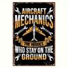 Vintage Aviation Mechanic Metal Sign - Heavy Duty Iron Wall Art Decor with Wrench