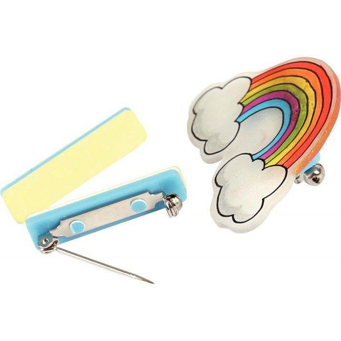 Klebebrosche - Piwi - 10 x 30 mm - 10er Set - Selbstklebend - Kreative Hobbys