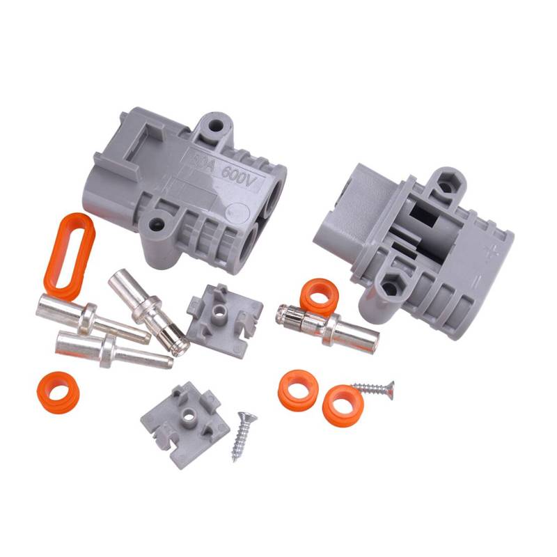 2 Pairs High Power Male Female Waterproof Connector 50A 600V Fit For Electric Car Battery