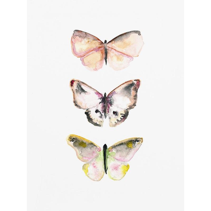 Watercolor Bug Butterflies Moths Poster Print Pastel Insect Canvas Painting Nature Wall Art Picture Nursery Kids Room Decor