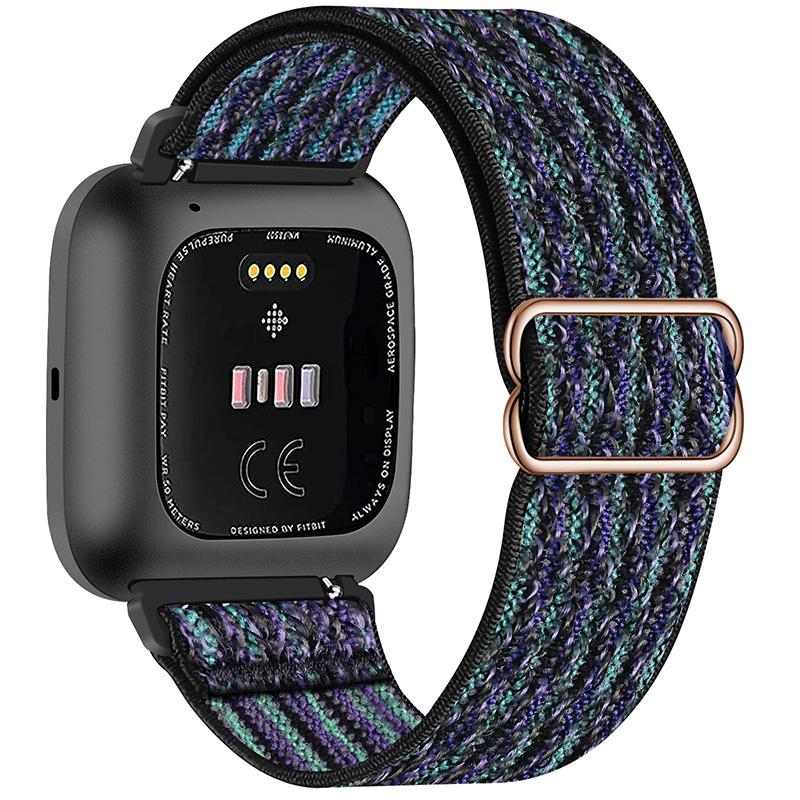 1 st för Fitbit Versa klockarmband Spänne Elastiskt klockband Armband Nylon Sportband Mjukt justerbart