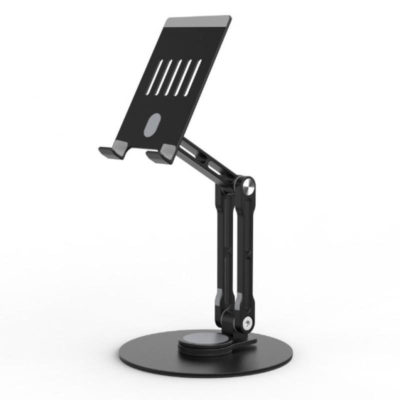 Universal 360 Rotating Aluminum Alloy Desktop Phone Tablet Stand Adjustable Height Foldable Desk Bed Office
