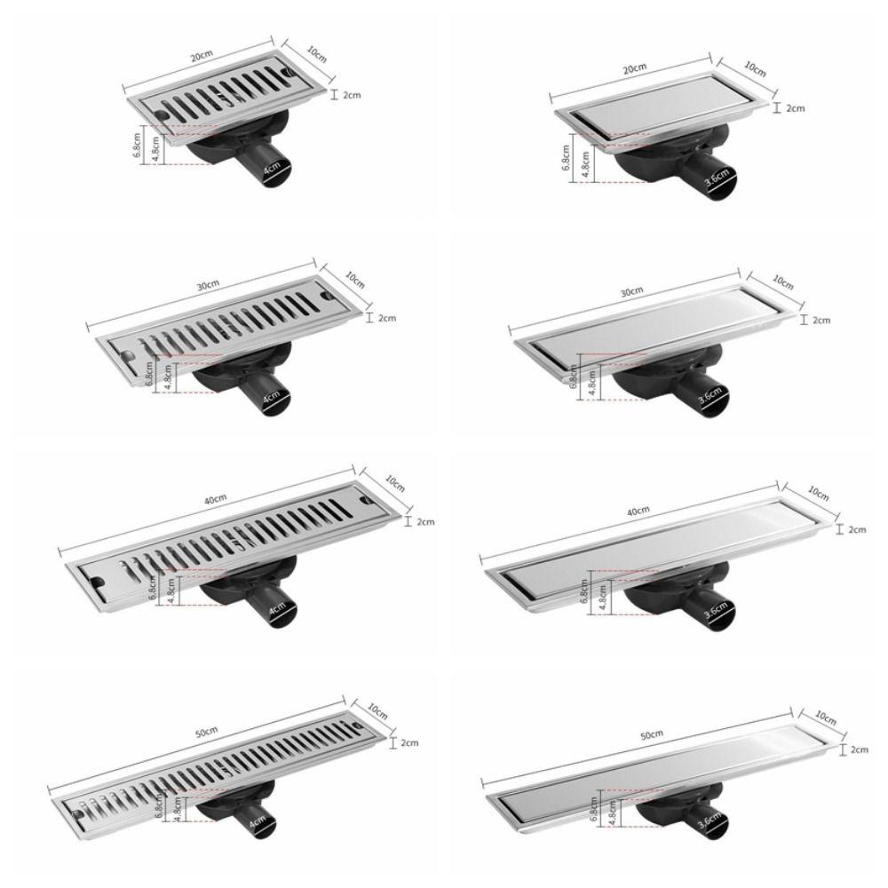 20/30/40/50Cm Linear Shower Drain Stainless Steel Anti Odor Linear Drain Villa Wet Area Decoration