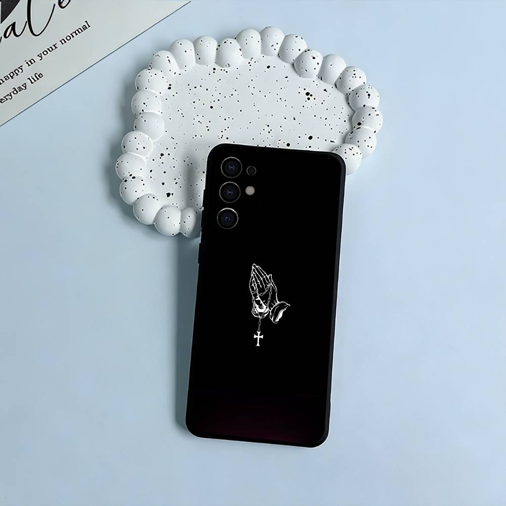 G-God Jesus Cross Soft Silicone Case for Samsung S25, S24, S21, S22, S23, S30, Ultra, S20, Plus, FE, Lite-Black