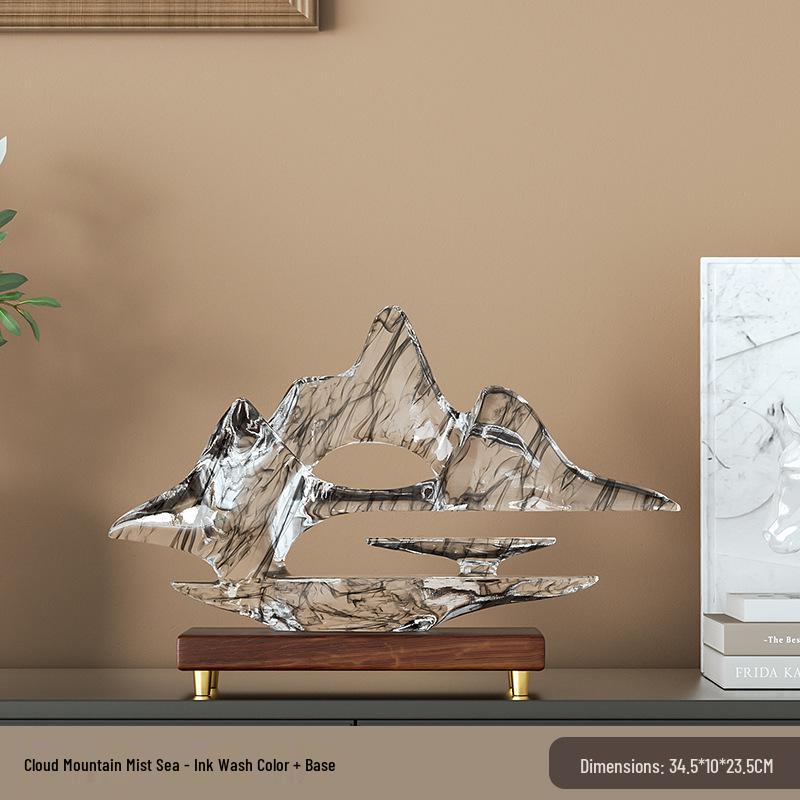 

Cloud Mountain Resin Landscape: Artistic Living Room & TV Cabinet Decoration