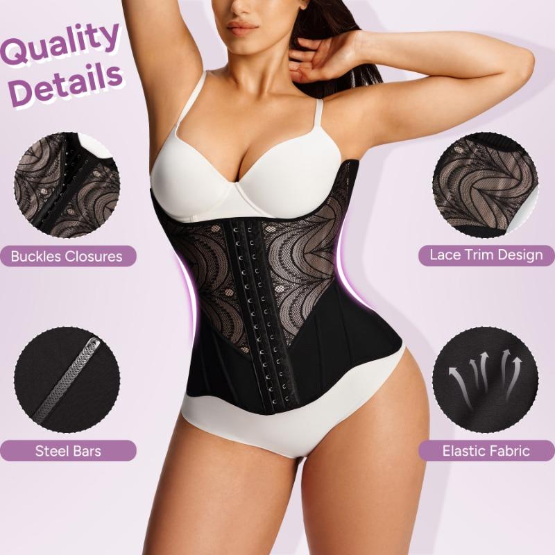 Women S Corset Embroidered Boned Waist Trainer Slimming Belt