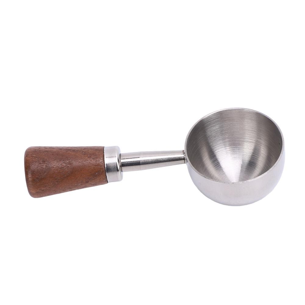 304 Stainless Steel Bean Tea Scoop Short Wooden Handle Stainless Steel Scoop  For Loose Leaf Tea