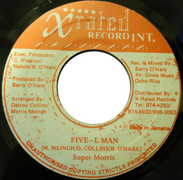 

7inch Record SUPER MORRIS FiveL Man NONE XRated Record Jamaica Reggae Ska Dub Used
