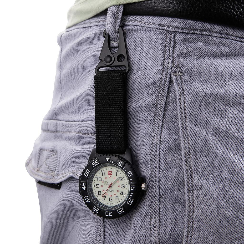 JEWELRYWE Nurse Watch Digital Display Watch Keychain Simple Bag Hiking Pocket Watch