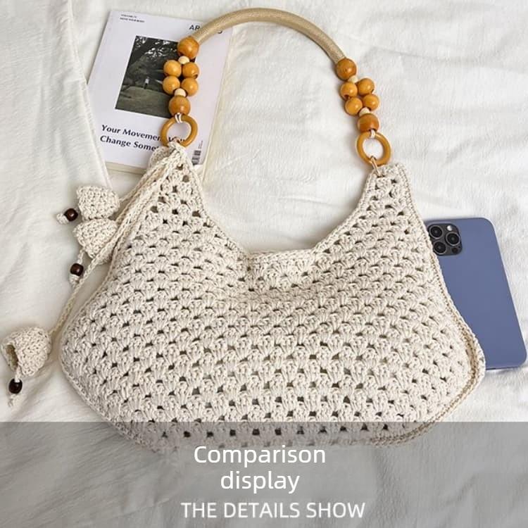 Hand Crocheted Hollow Underarm Bag Women's Shoulder Bag