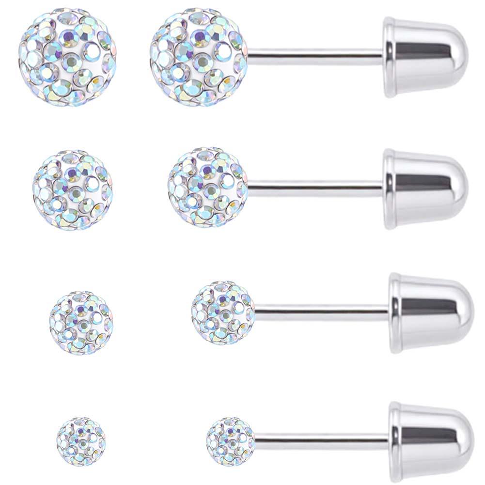 Popular 6-Pair Bullet Ball Stud Earring Set for Women - Piercing Jewelry In Stock