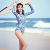 Women's Long Sleeve Jellyfish Wetsuit - Sun Protection One-Piece Swimsuit with Slimming Belly Coverage