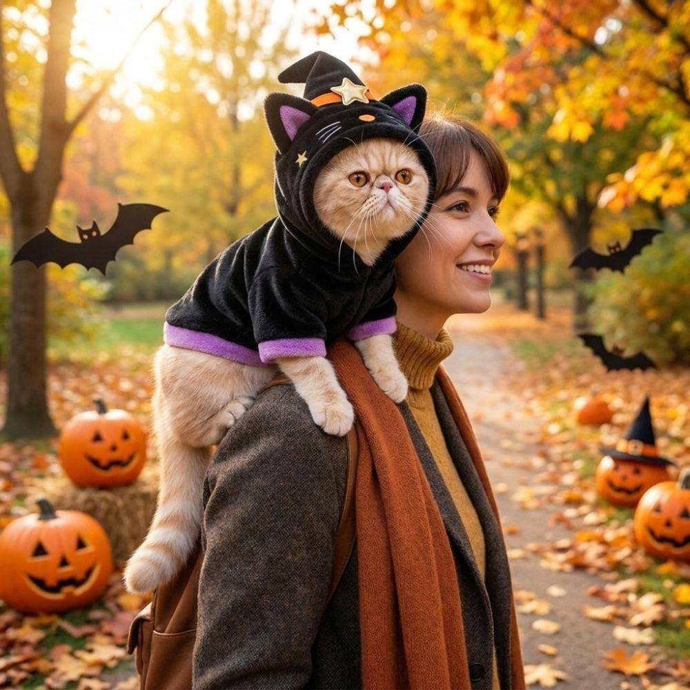Soft Fabric Witch Hat Dog Hoodie Breathable Pet Cosplay Costume  Spring Autumn