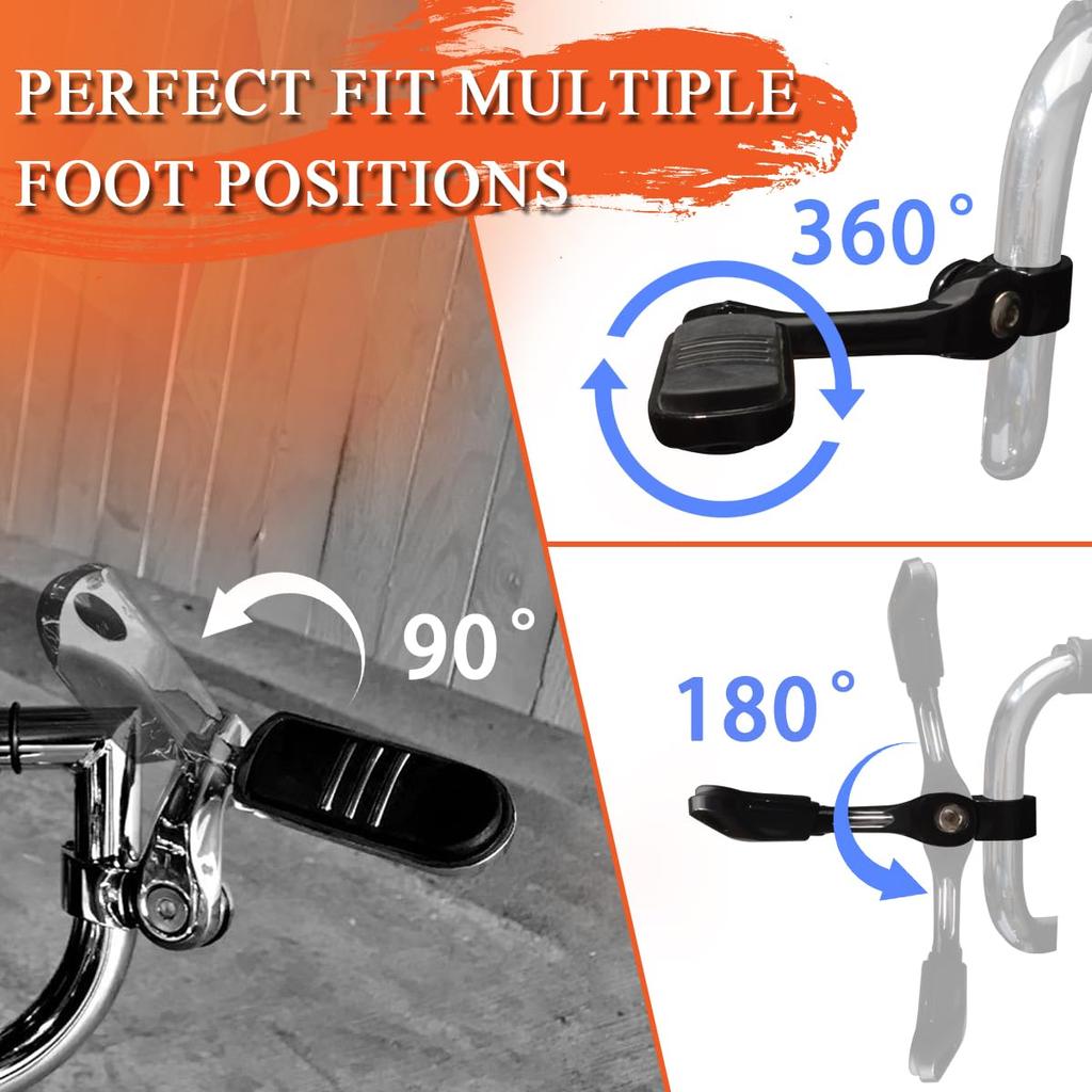 FOVPLUE Highway Foot Long Angle Adjustable Highway Pegs for Harley Street Electra Road Dyna with Engine Black 1.25" Pegs, Touring, Glide, Glide, King,