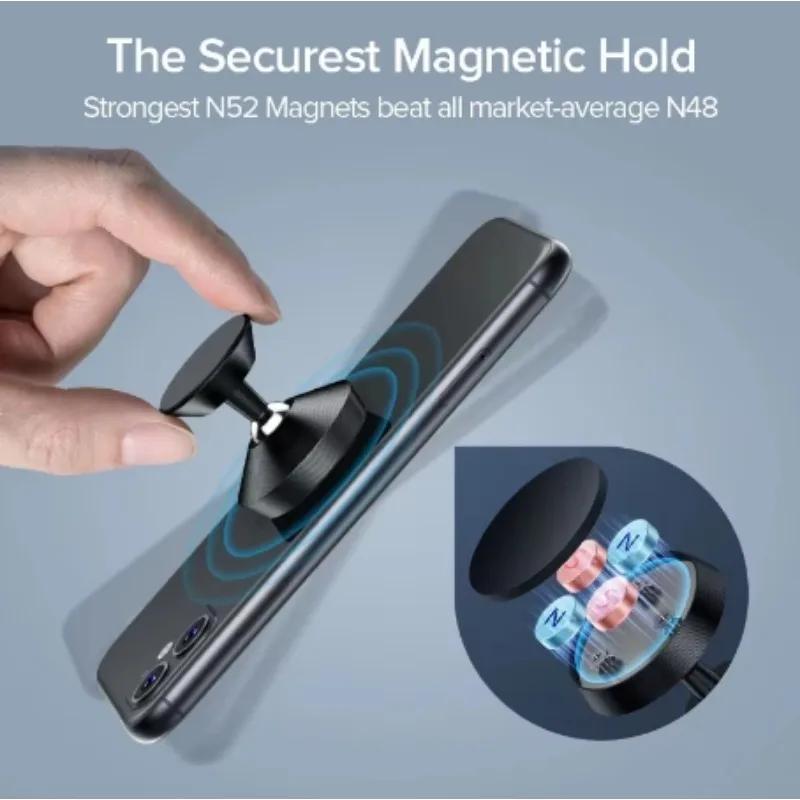 Magnetic Car Phone Holder, Mobile Cell Phone Holder, Magnet Mount Bracket, iPhone 13, 12, Samsung, Redmi, Xiaomi