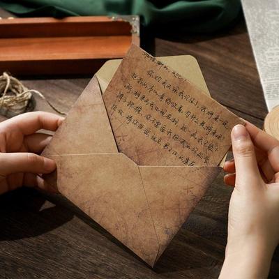 Nostalgisches A5 Liebesbrief-Set mit Kraftpapier und Hanfseil-Ornament