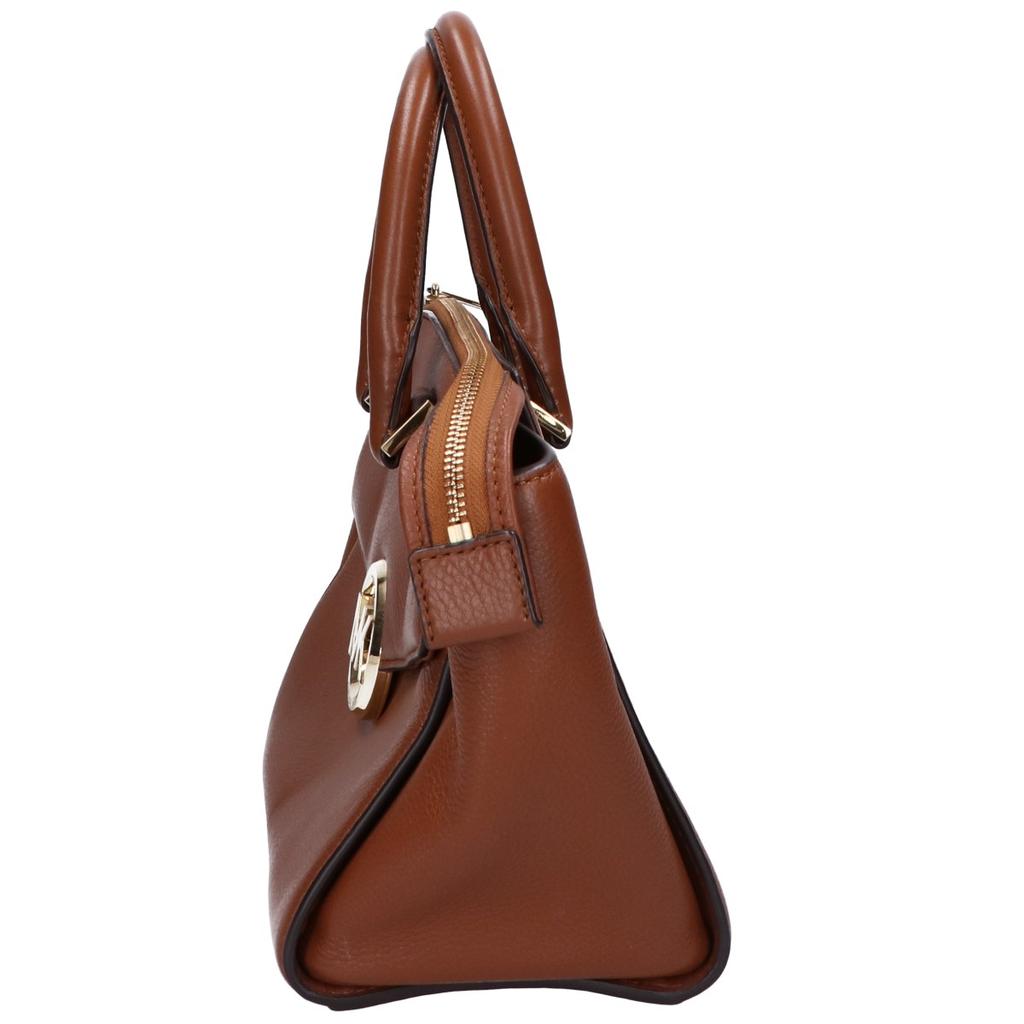 MICHAEL KORS 35H4GHUS2L Hudson Medium Satchel with MK Logo, 2-Way Handbag BrownUsed