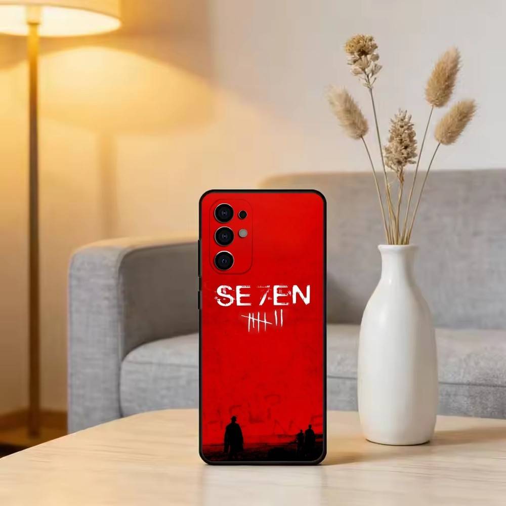 S-Seven Phone Case For Samsung S25,S24,S21,S22,S23,S30,Ultra,S20,Plus,Fe,Soft Silicone Black Cover