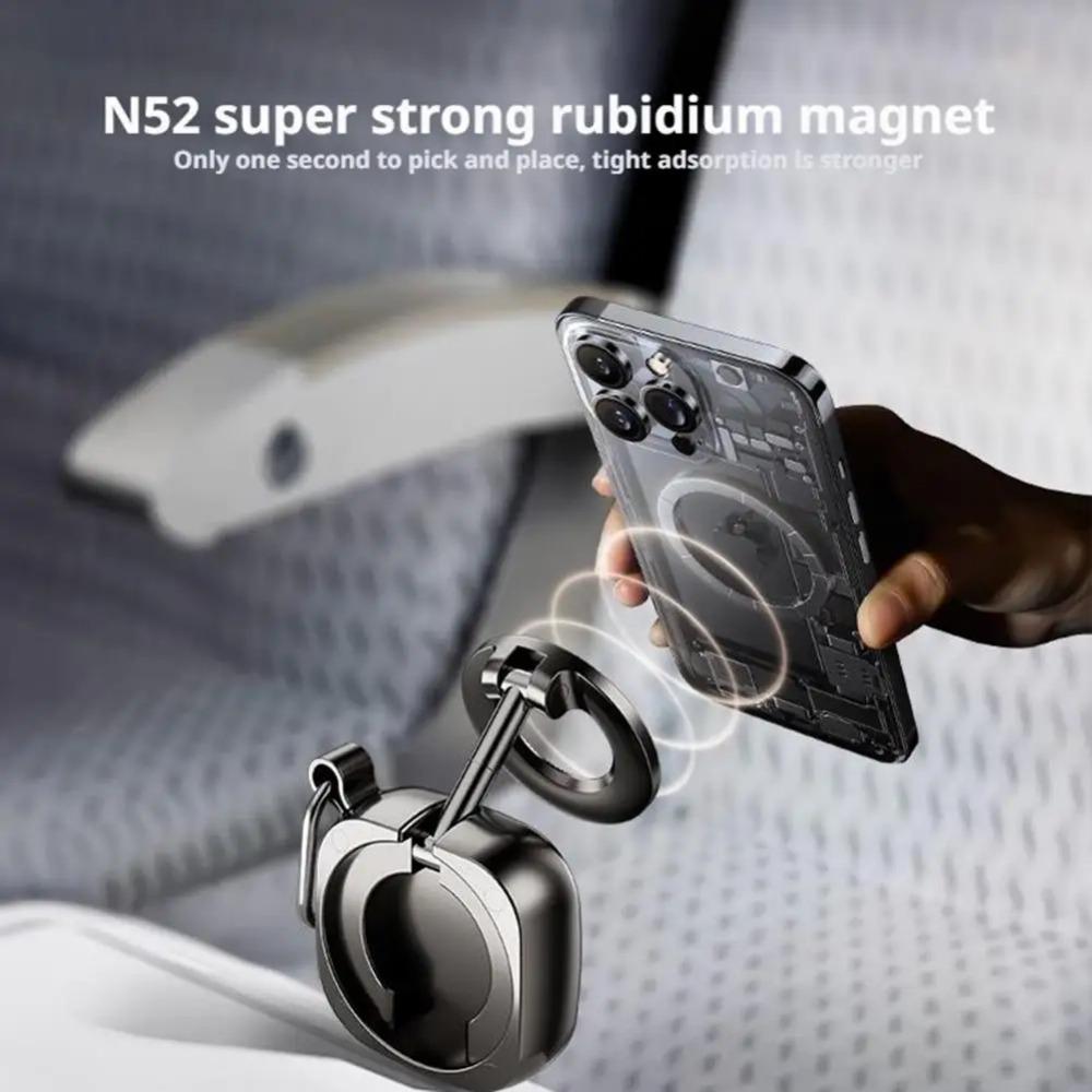 Magnetic Travel Phone Holder Foldable Tripod Stand 720° Rotation Universal Adjustment Safety-locking Hook Portable Phone Stand