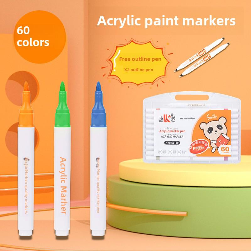 Set Markere Acrilice Impermeabile: Markere cu vopsea netede, sigure pentru hârtie, pentru DIY, graffiti, artă acuarelă, studenți și meșteșuguri pictate manual