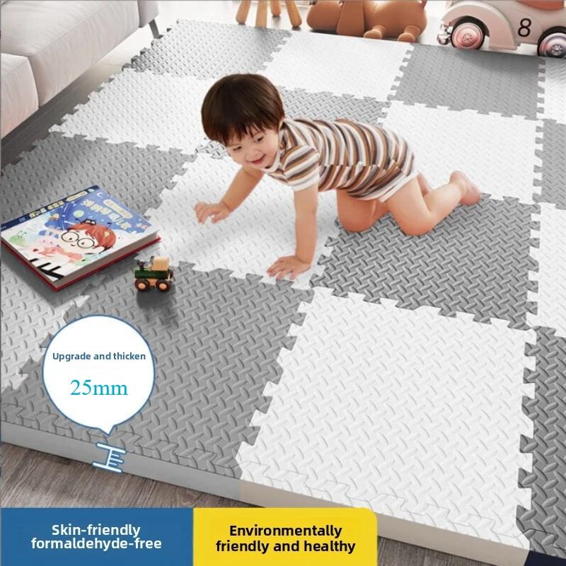 6 Pieces 2.5cm Thick Patchwork Mat Soft Foam Crawling Pad Babies Anti Slip Anti Fall Floor Children's Educational Puzzle Games