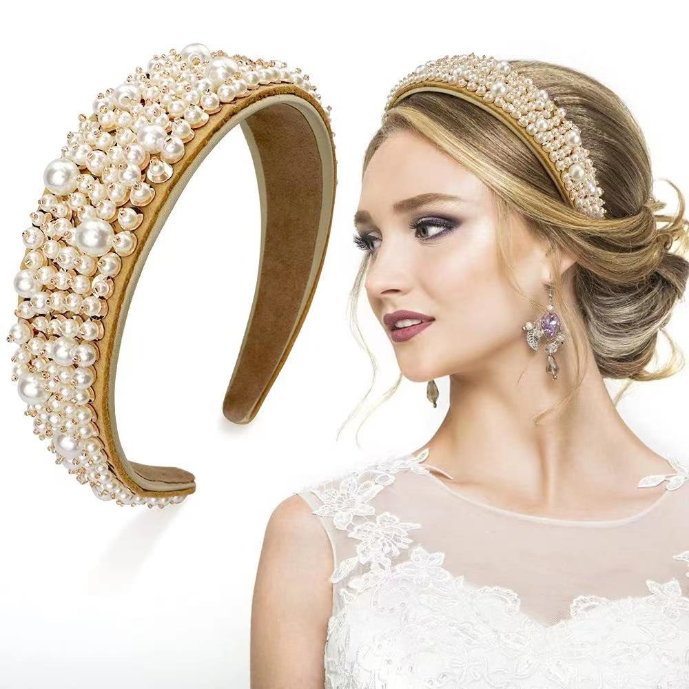 Crystal Headbands for Women Luxury Wide Padded Bling Sparkly Woman Hairband Rhinestone Hair Hoop Wedding Prom Party Hair Jewelry