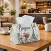 1pc Classic Romantic Tissue Box Multifunctional, Featuring a Floral Illustration of The Eiffel Tower In Paris, Ideal for Home, Parties, And Car Decor.