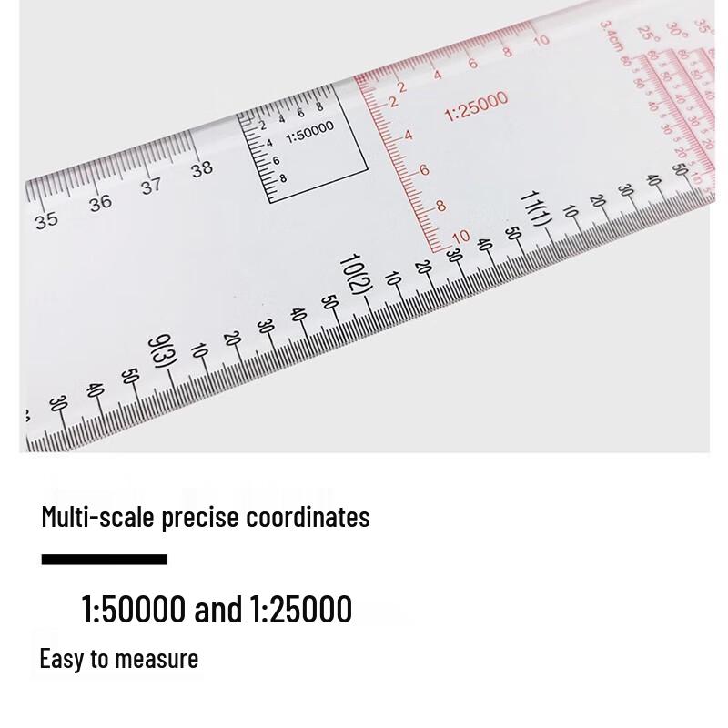 50cm 1:50,000 Geographic Coordinate Ruler