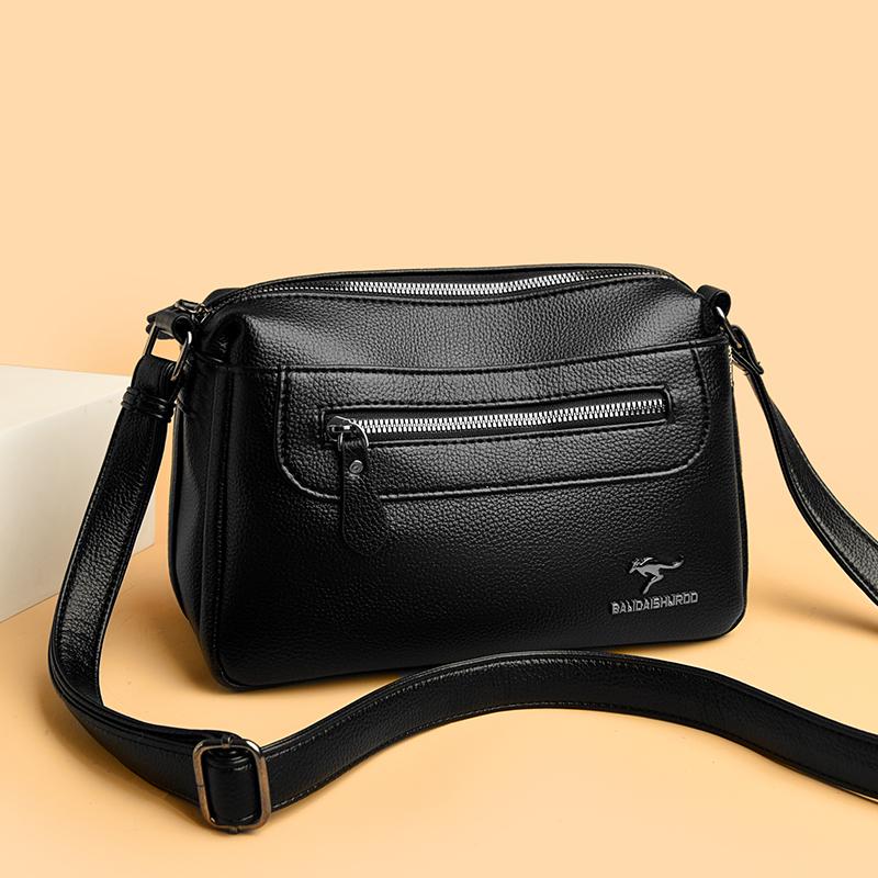 Fashionable Women's Leather Crossbody Bag, Elegant Shoulder Bag, Women's Large Capacity Crossbody Bag, Retro Shoulder Bag, Multi Pocket Shoulder Bag