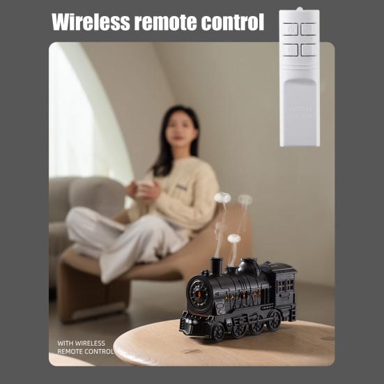 Aroma Diffuser with Timer 300ml Vintage Train Diffuser, Steam Locomotive Humidifier Remote & LED Unique Desk Accessories for Study Light, 2 Mist Modes