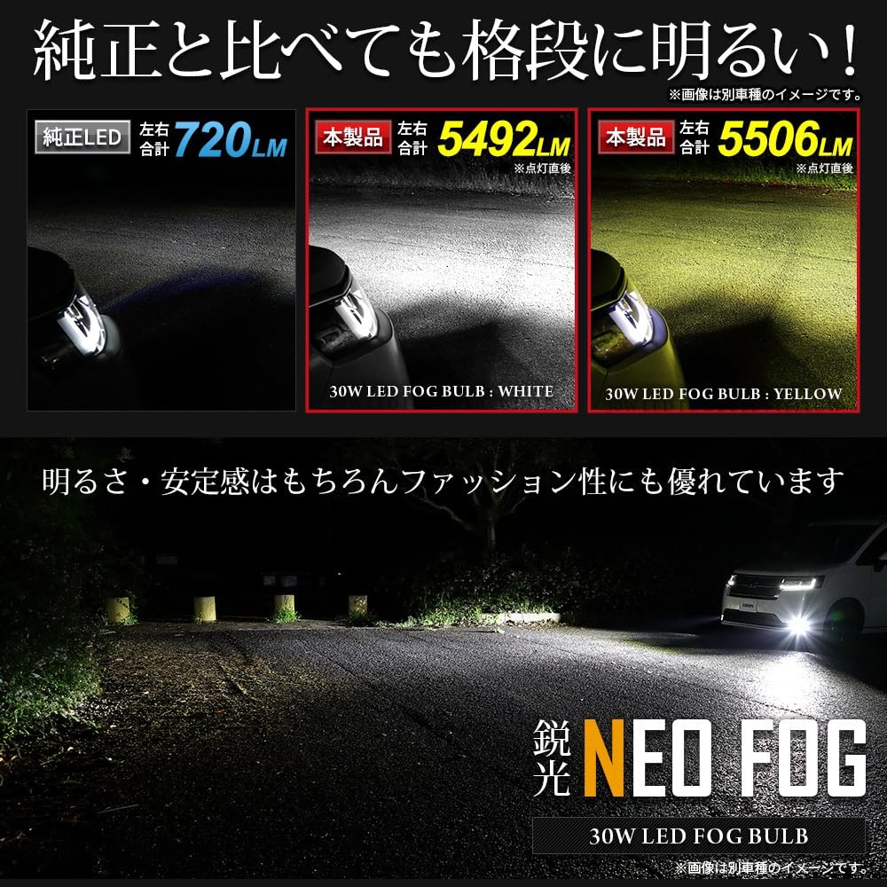 Yours Replacement LED Fog Light Bulbs for the New Yellow Custom Parts for and Subaru Move/Stella (30W [3200K]) L1B, Bright, Customizable, Move,