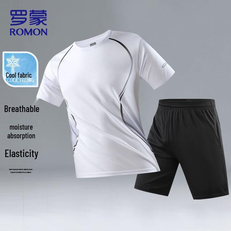 ROMON Men's Summer Quick-Dry T-Shirt & Shorts Set