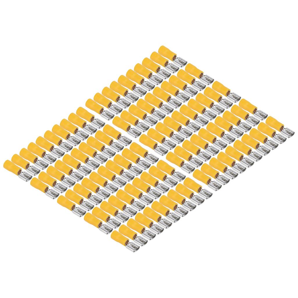 100PCS Insulated Wire Terminal Female Spade Electrical Crimp Connector for AWG 12‑10 4‑6mm²