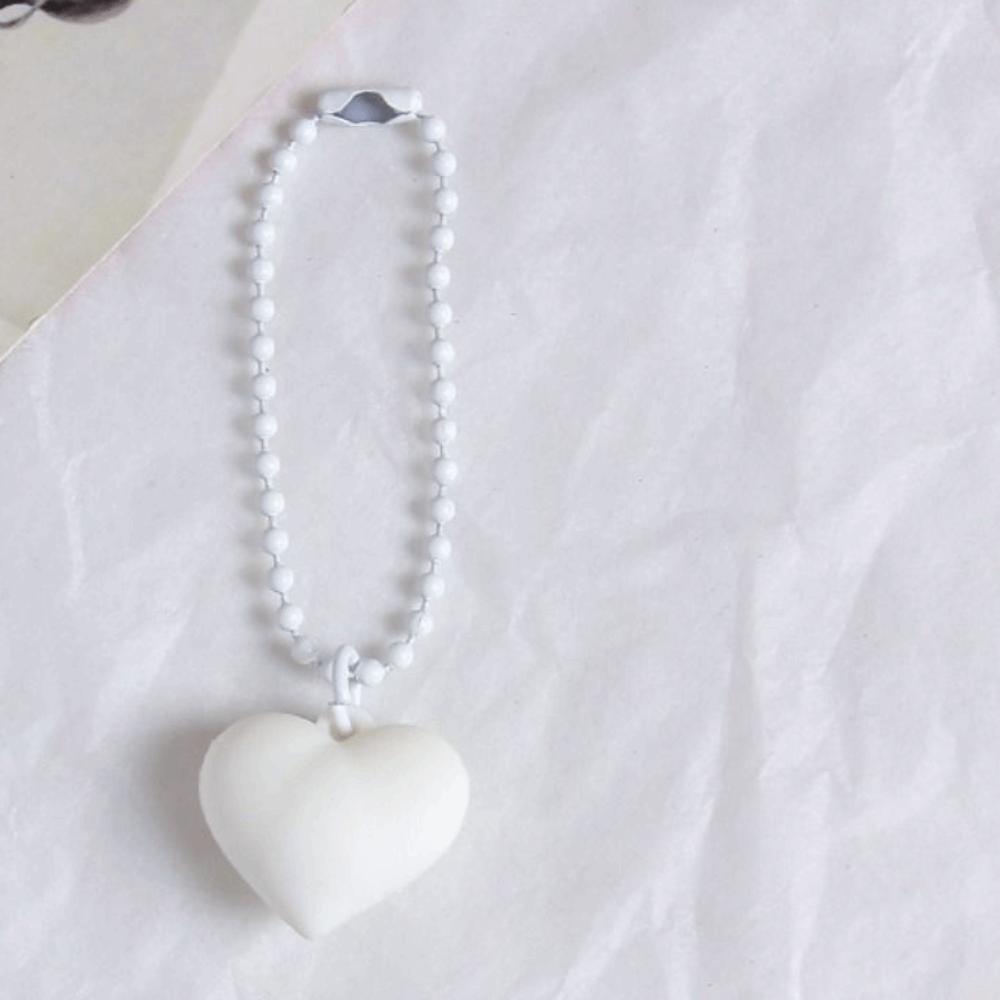 Korean Colorful Heart Keychain Kawaii Candy Color Heart Pendant Silicone Heart Keyring Bag Hanging