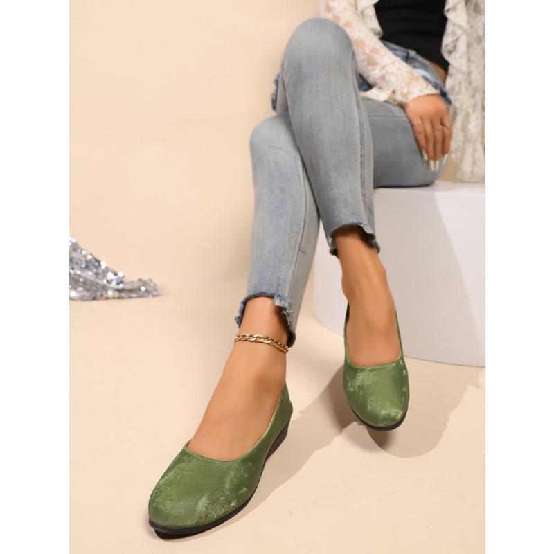 Women's Plus Size Satin Wedge Shoes Spring Retro Hong Kong Style