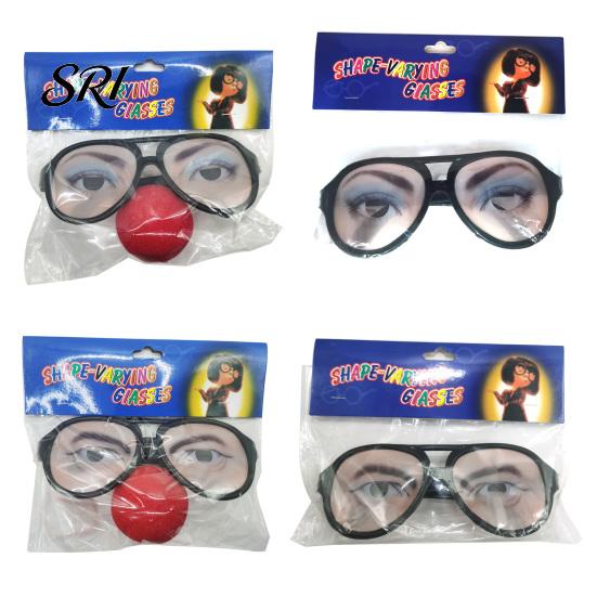 Versatile Clown Gadget Funny Gag Glasses for Party Novelty Crazy Eyewear Artificial Eyes Toy Adults Kids Carnival Prank Accessory Weird Sunglasses